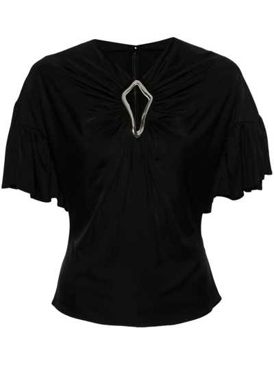 LANVIN RUFFLE SLEEVE TOP