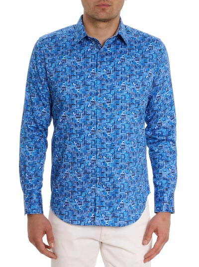 Robert Graham Seas The Day Long Sleeve Button Down Shirt In Blue