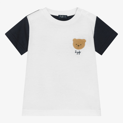 Il Gufo Babies' Boys White Cotton Bear T-shirt