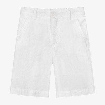 Il Gufo Kids' Boys White Linen Shorts