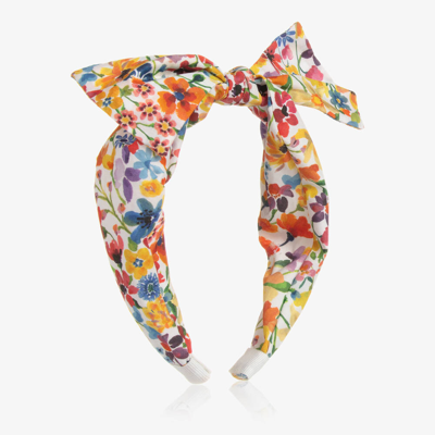 Il Gufo Kids' Girls Ivory Floral Hairband In Multi