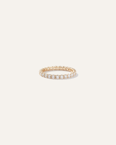Quince Women's Diamond Shared Prong Eternity Band Rings In Yellow Gold
