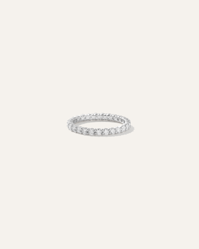 Quince Women's Diamond Shared Prong Eternity Band Rings In White Gold