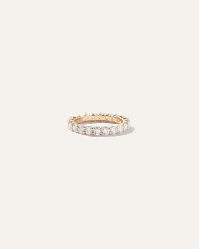 Quince Women's Diamond Shared Prong Eternity Band Rings In Yellow Gold