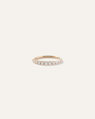 Quince Women's Diamond Shared Prong Halfway Band Rings In Yellow Gold