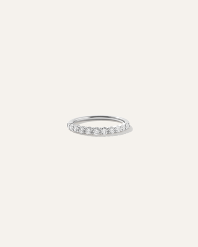 Quince Women's Diamond Shared Prong Halfway Band Rings In White Gold