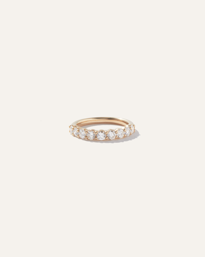 Quince Women's Diamond Shared Prong Halfway Band Rings In Yellow Gold