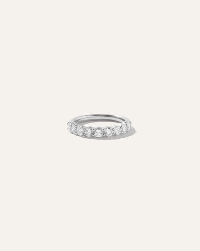 Quince Women's Diamond Shared Prong Halfway Band Rings In White Gold