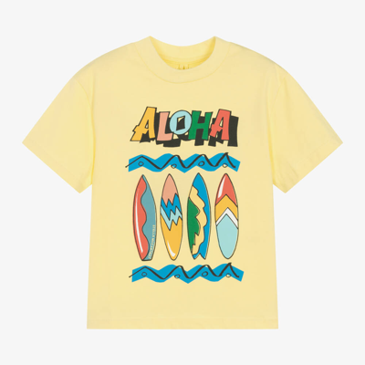 Stella Mccartney Kids Boys Yellow Organic Cotton Aloha T-shirt
