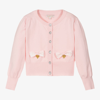 ANGEL'S FACE GIRLS PALE PINK COTTON BOW CARDIGAN