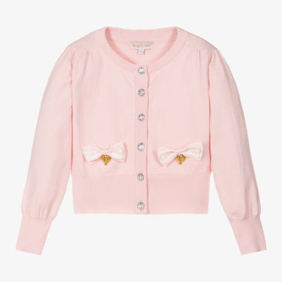 Angel's Face Kids' Girls Pale Pink Cotton Bow Cardigan