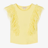 ANGEL'S FACE GIRLS YELLOW LACE & TULLE SLEEVE T-SHIRT