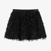 THE TINY UNIVERSE GIRLS BLACK FAUX FEATHER SKIRT
