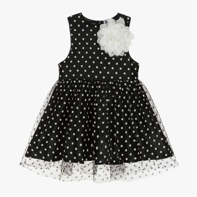 The Tiny Universe Kids' Girls Black Tulle Polka Dot Dress