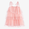 THE TINY UNIVERSE GIRLS PINK TIERED TULLE DRESS