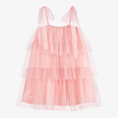 The Tiny Universe Kids' Girls Pink Tiered Tulle Dress
