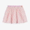 THE TINY UNIVERSE GIRLS PALE PINK FAUX FEATHER SKIRT