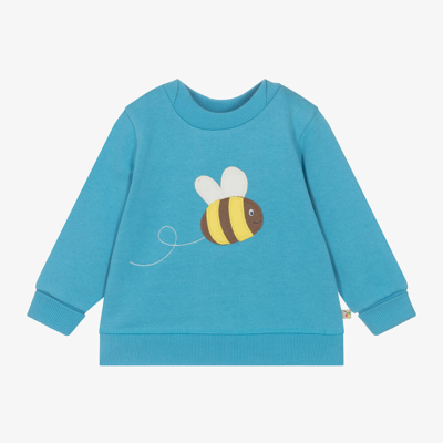 Frugi Babies' Girls Blue Organic Cotton Bee Sweatshirt