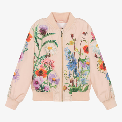 Molo Teen Girls Pink Floral Bomber Jacket