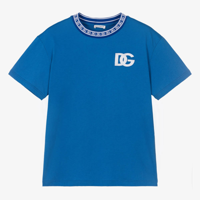 Dolce & Gabbana Teen Boys Blue Dg Cotton T-shirt
