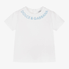 DOLCE & GABBANA BABY BOYS WHITE EMBROIDERED T-SHIRT