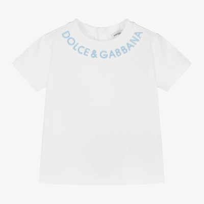 Dolce & Gabbana Baby Boys White Embroidered T-shirt