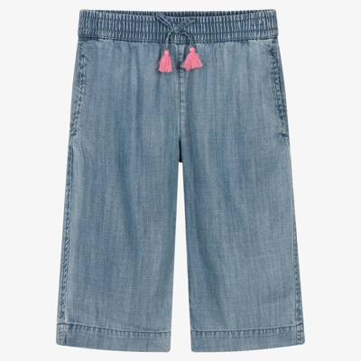 Hatley Kids' Girls Blue Cropped Chambray Trousers