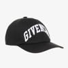 GIVENCHY BOYS BLACK EMBROIDERED COTTON CAP