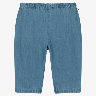 Petit Bateau Kids' Boys Blue Organic Denim Trousers