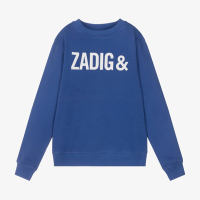 Zadig & Voltaire Blue Graphic Cotton Sweatshirt