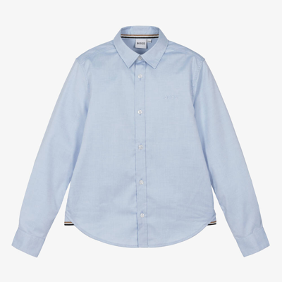 Hugo Boss Boss Teen Boys Blue Oxford Cotton Shirt