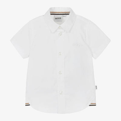 Hugo Boss Boss Baby Boys White Cotton Shirt