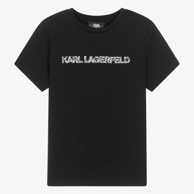 Karl Lagerfeld Kids Boys Teen Black Organic Cotton T-shirt