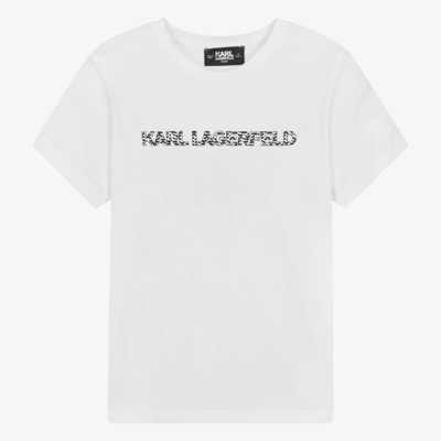 Karl Lagerfeld Kids Boys Teen White Organic Cotton T-shirt