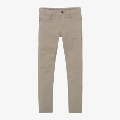 Mayoral Nukutavake Kids' Boys Taupe Brown Cotton Trousers