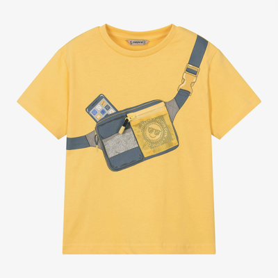 Mayoral Kids' Boys Yellow Graphic T-shirt