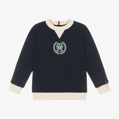Tommy Hilfiger Kids' Boys Navy Blue Cotton Monogram Sweatshirt