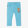 MOSCHINO BABY BLUE COTTON TEDDY BEAR JEANS