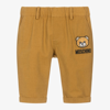 MOSCHINO BABY BOYS BROWN COTTON TEDDY BEAR TROUSERS