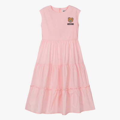 Moschino Kid-teen Teen Girls Pink Cotton Midi Dress