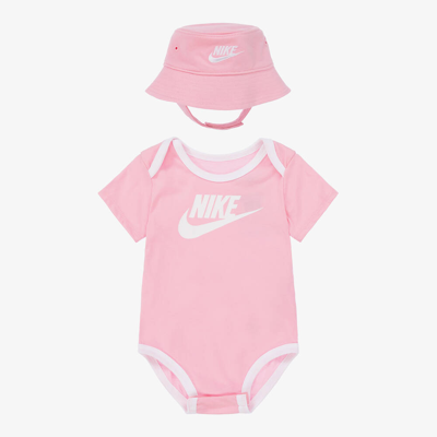 Nike Girls Pink Cotton Babysuit Set
