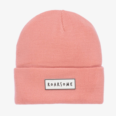 Roarsome Kids' Girls Dark Pink Knitted Beanie Hat