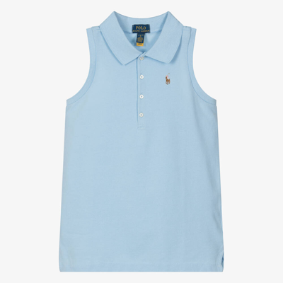 Ralph Lauren Teen Girls Blue Sleeveless Polo Shirt