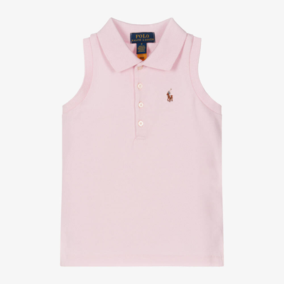 Ralph Lauren Kids' Girls Pink Sleeveless Polo Shirt