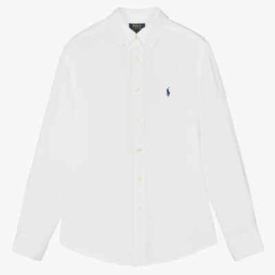 Ralph Lauren Teen Boys White Linen Shirt
