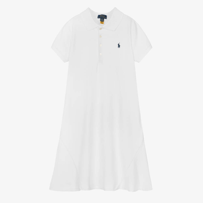 Ralph Lauren Teen Girls White Cotton Polo Dress
