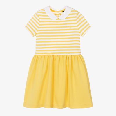 Ralph Lauren Kids' Girls Yellow Cotton Striped Dress