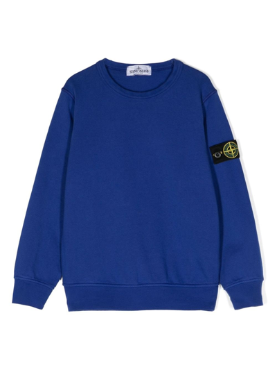 Stone Island Kids' Logo Sweatshirt In Blue
