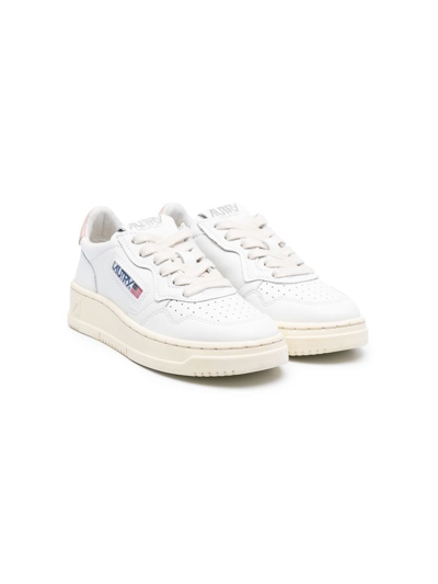 Autry Kids' Trainers In Pelle In White