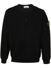Stone Island Compass-badge Pocket-detail Sweatshirt In Black
